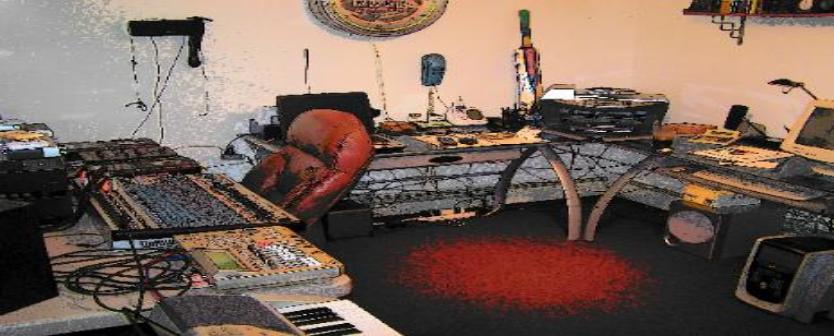 Studio mixing desk and recording equipment